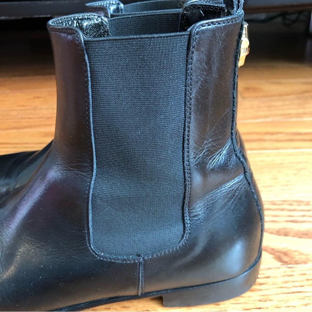 JUST CAVALLI 100% Calfskin Leather Black Flat Ankle Boots Women’s Sz 8 US 39 EUR - Picture 8 of 13